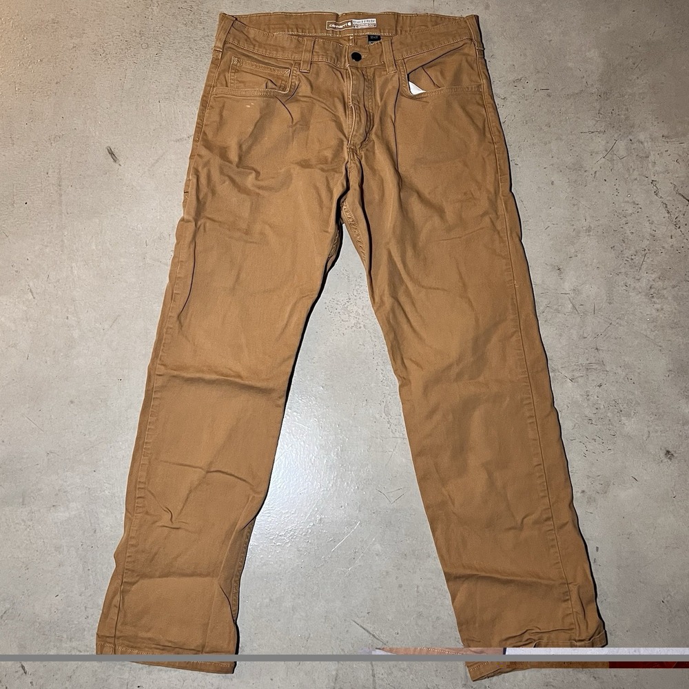 Carhartt Pants Mens 32x32 Relaxed Fit Canvas Work Tan Straight Leg